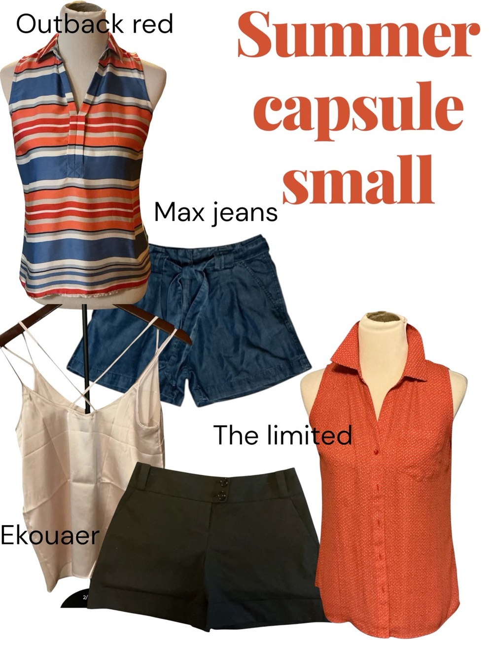 The Limited Red Sleeveless Button-Up Top